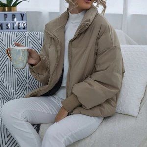 Shein Drop Shoulder Zip Up Puffer Jacket